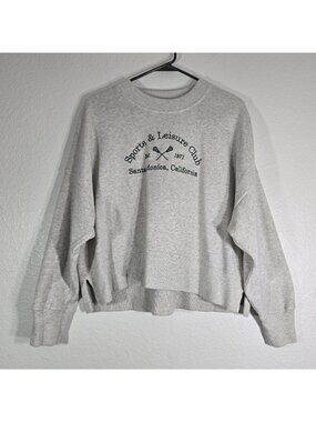 Abercrombie & Fitch Sweatshirt Women Large Gray Sports & Leisure Santa Monica